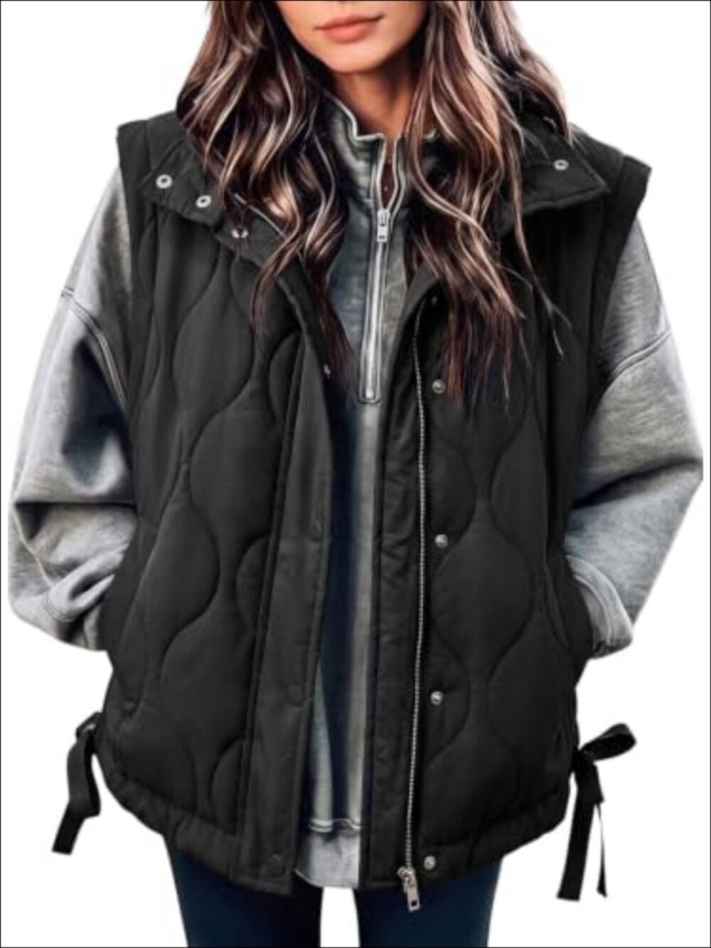 EVALESS Puffer Vest Lightweight Quilted Sleeveless Zip Jacket